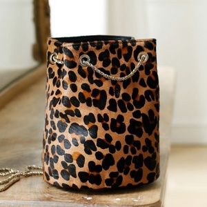 Sézane Leopard Hope Bucket Bag